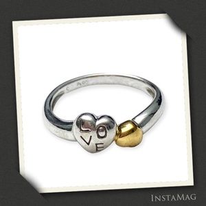 PT 900 PLATINUM 3D Hearts ‘LOVE’ Ring